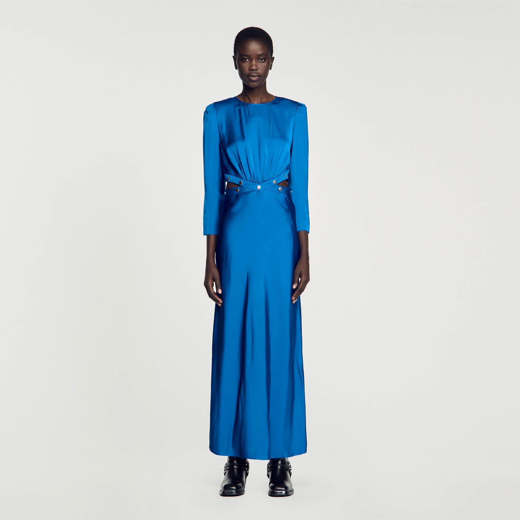 Vestido largo satinado - Imagen 7