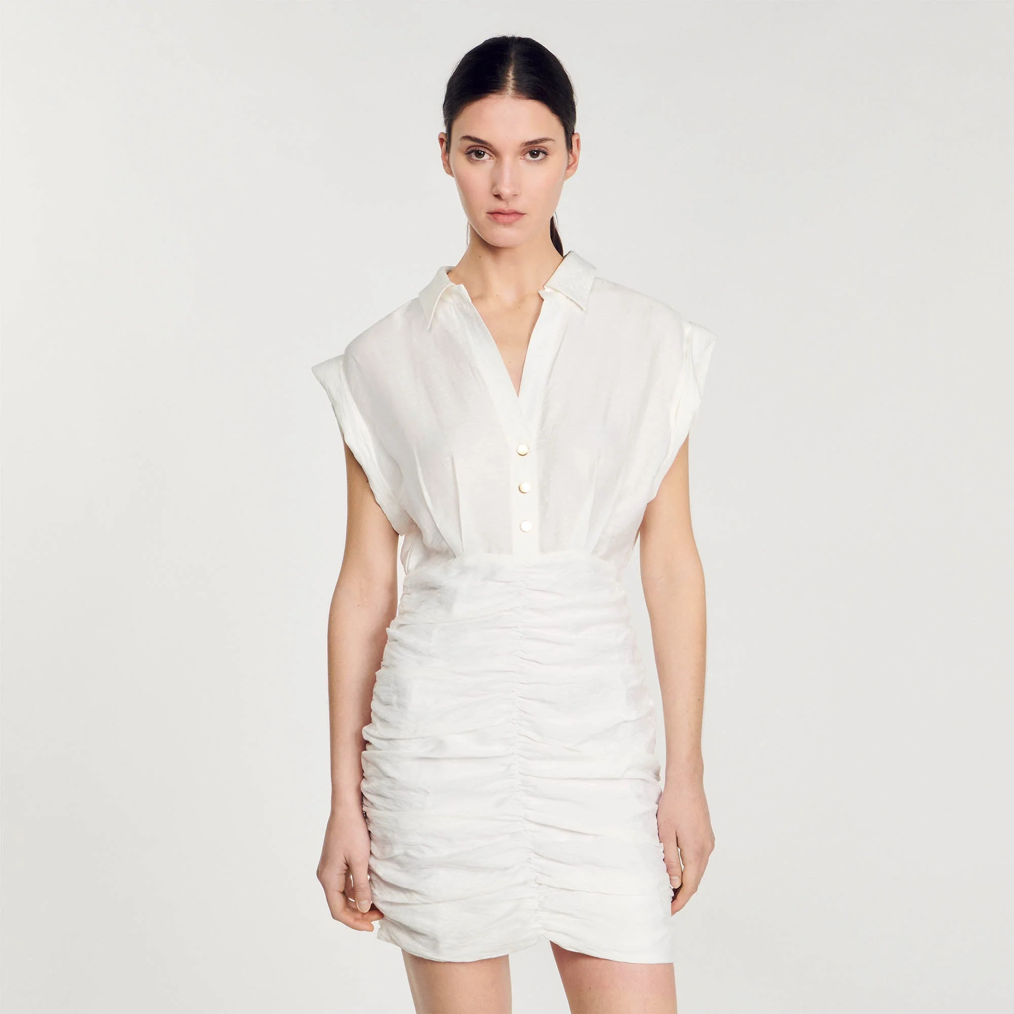 Vestido corto drapeado - Imagen 3