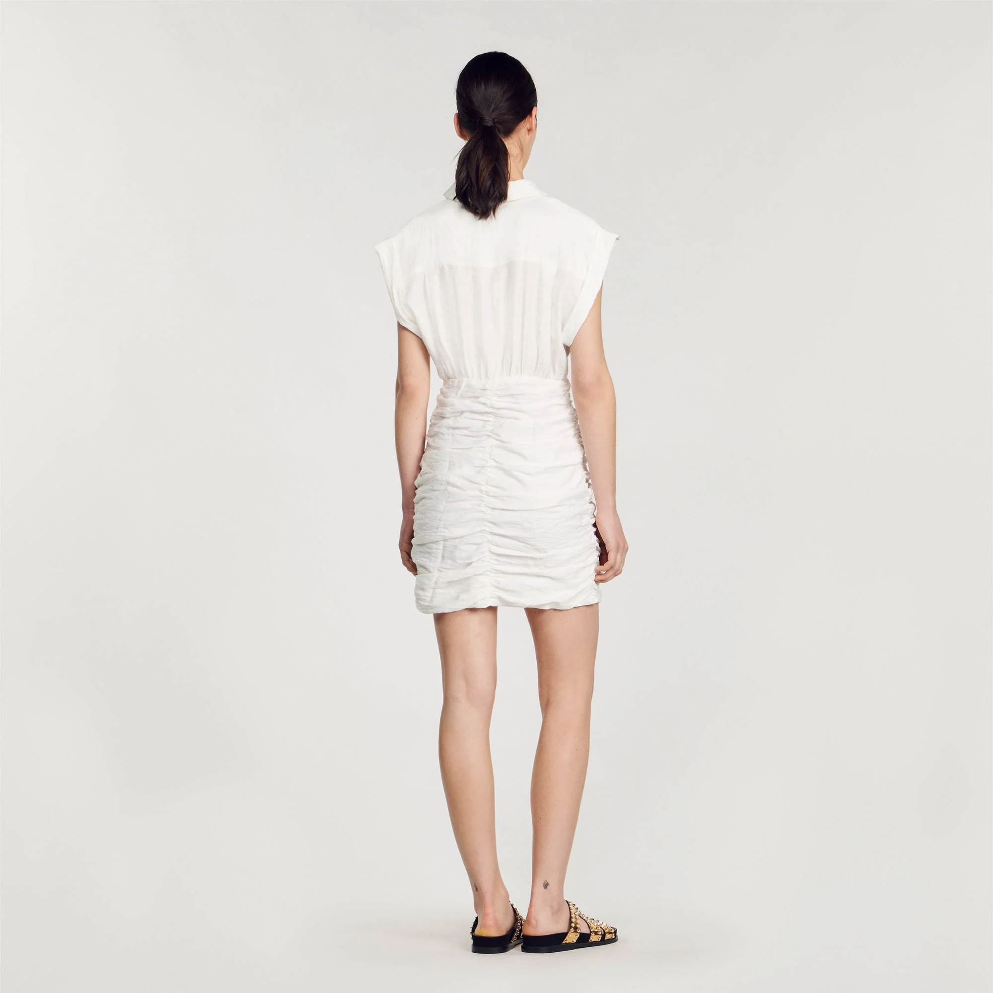 Vestido corto drapeado - Imagen 4