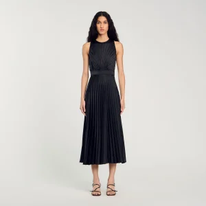 Vestido largo plisado