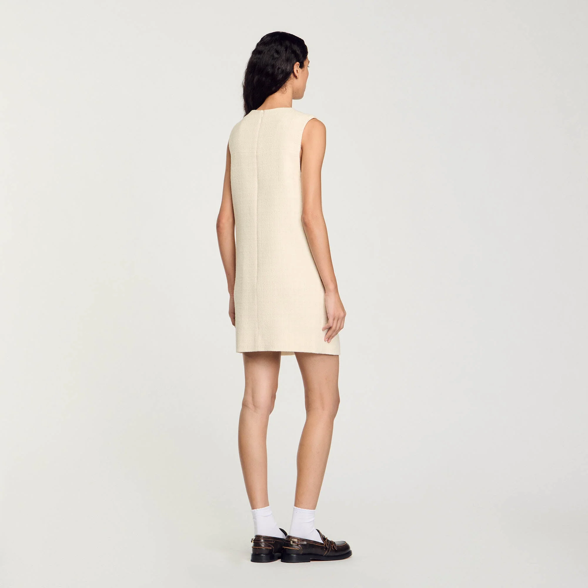 Vestido corto de tweed con strass - Imagen 5