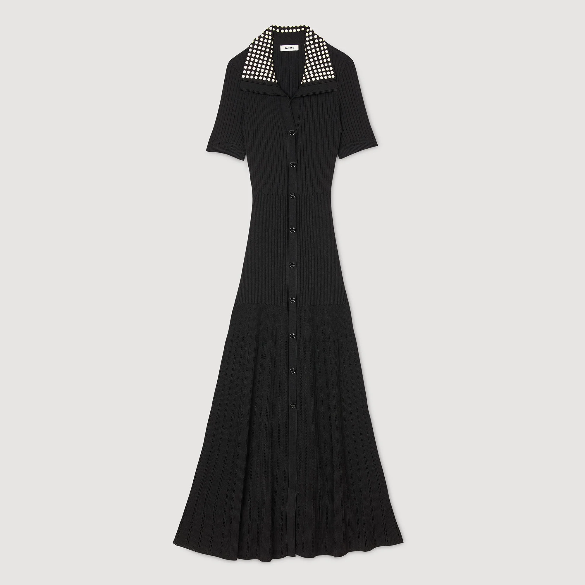 Vestido largo de punto con tachuelas - Imagen 5