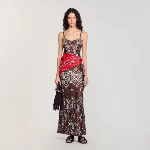 Vestido largo con estampado bandana