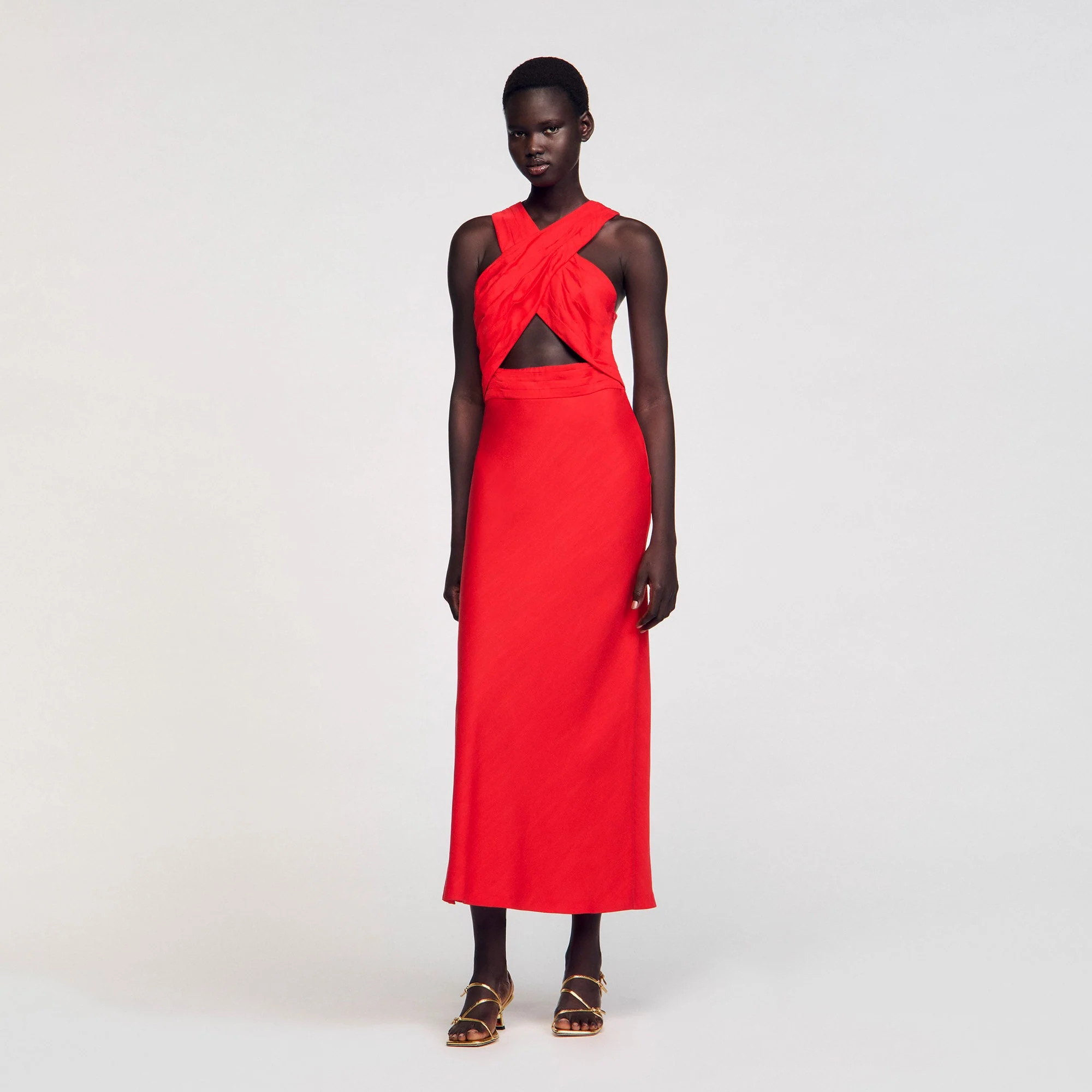 Vestido largo cruzado