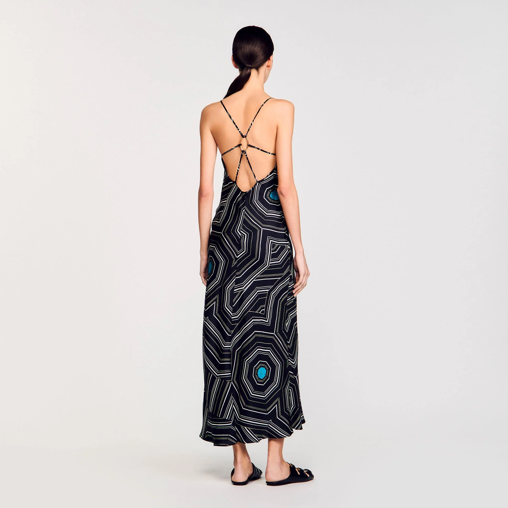 Vestido largo estampado de seda - Imagen 4