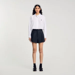 Pantalón corto con motivo de espiga