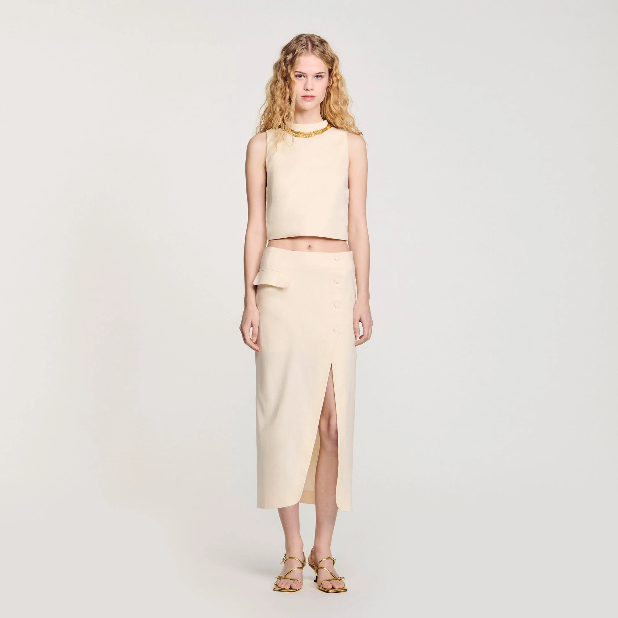 Top corto de punto con collar - Imagen 6