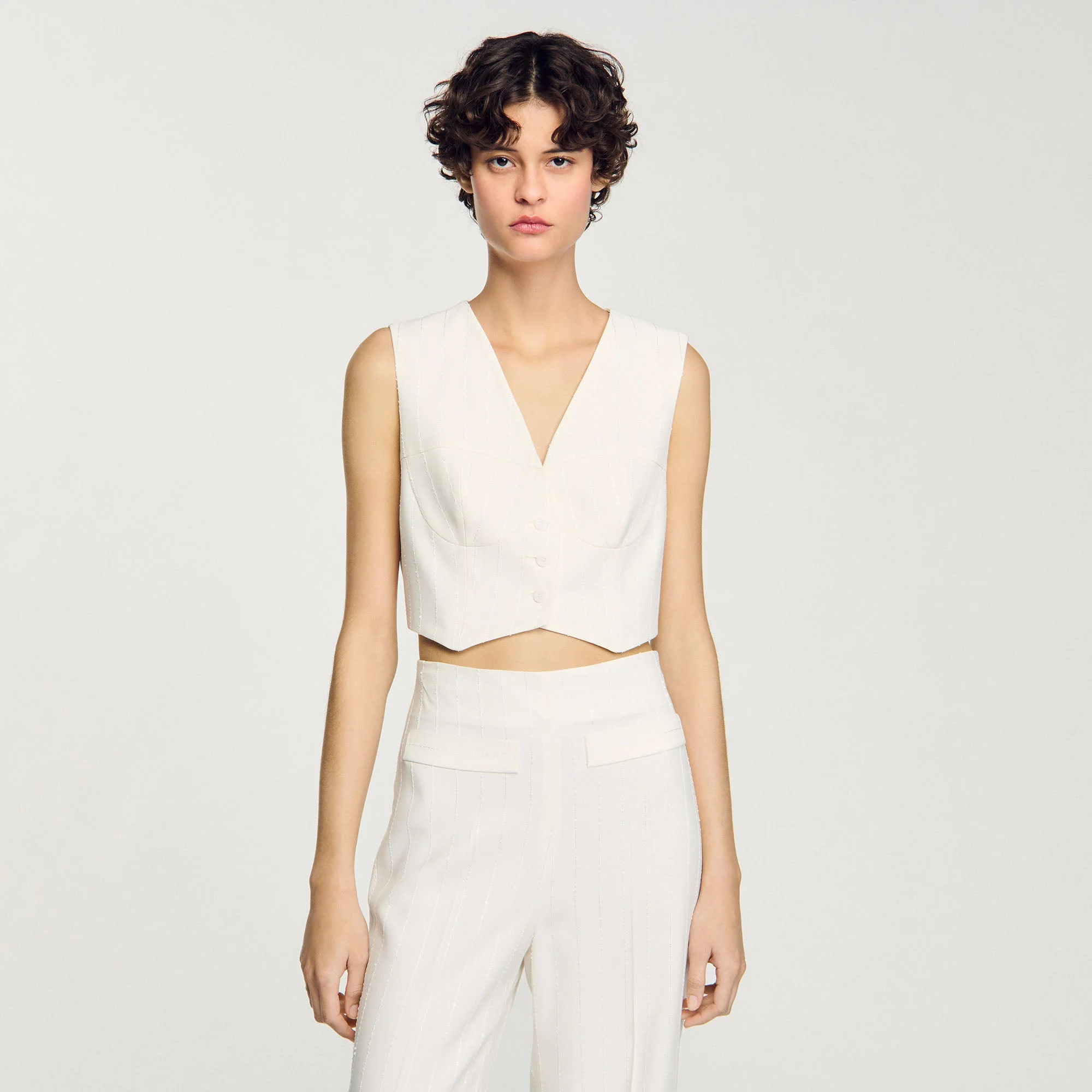 Chaleco corto con lentejuelas - Imagen 5