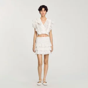 Top corto con volantes