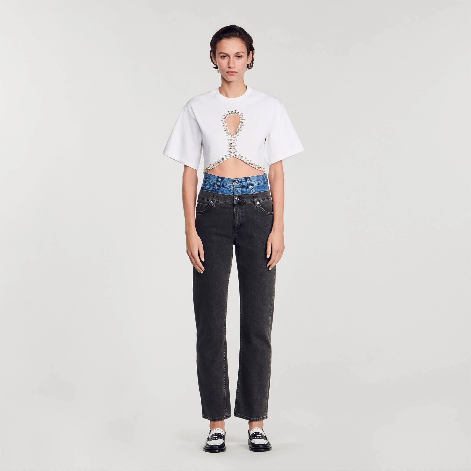 Camiseta corta con brillantes - Imagen 5