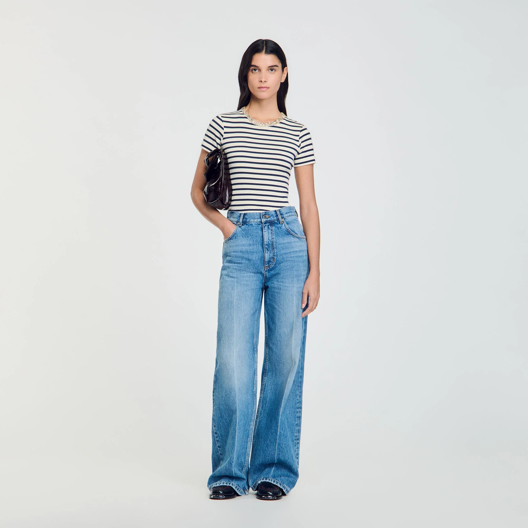 Camiseta a rayas con strass - Imagen 4