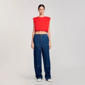 Camiseta corta drapeada