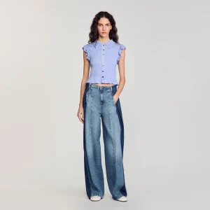 Camiseta fruncida a rayas