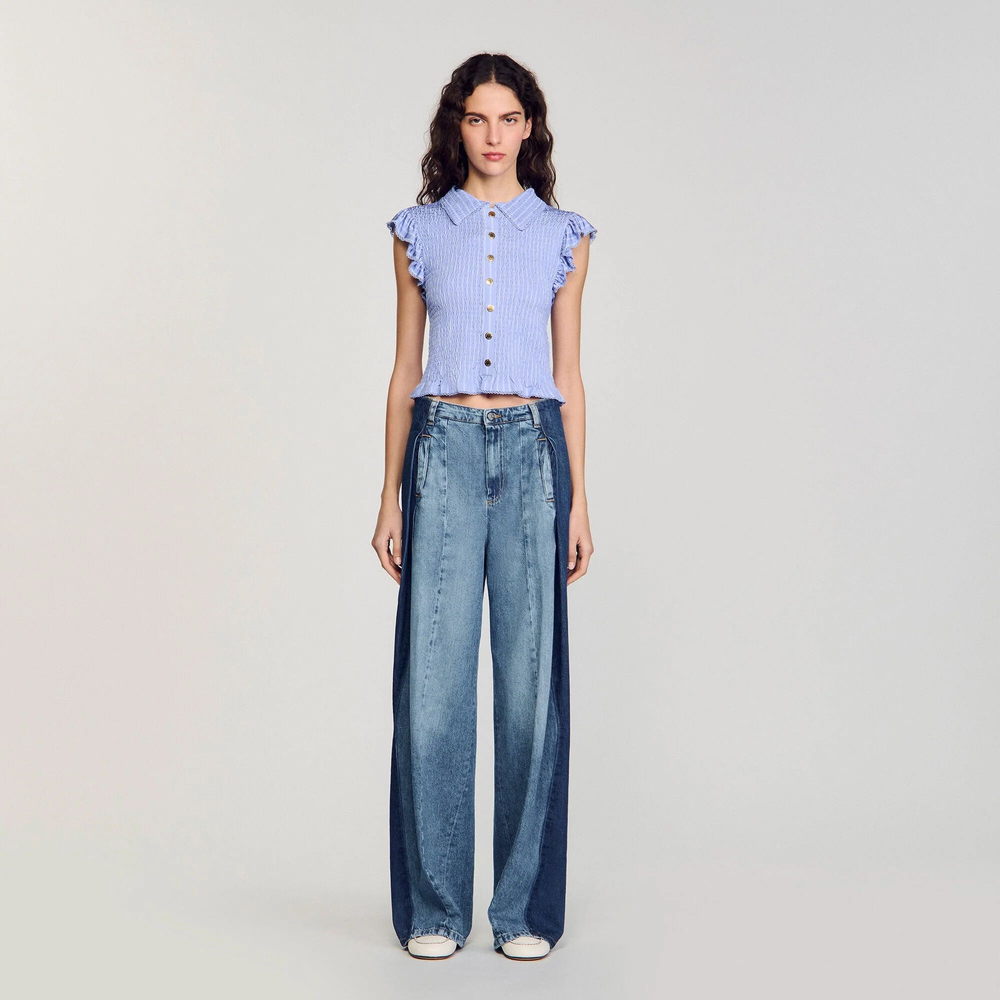 Camiseta fruncida a rayas - Imagen 3