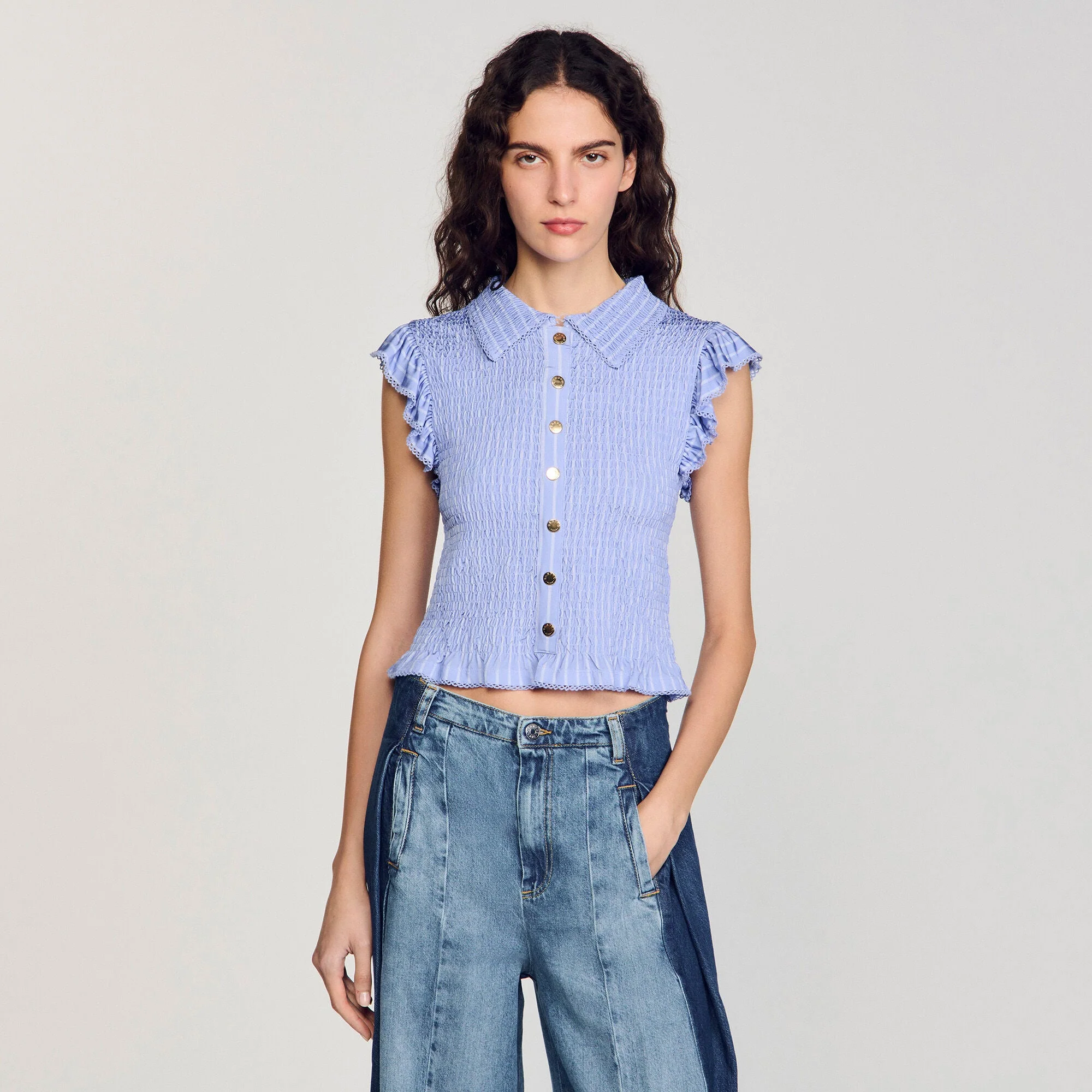 Camiseta fruncida a rayas - Imagen 4