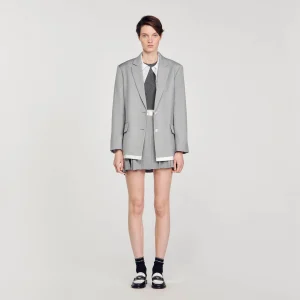 Chaqueta de traje con acabados satinados