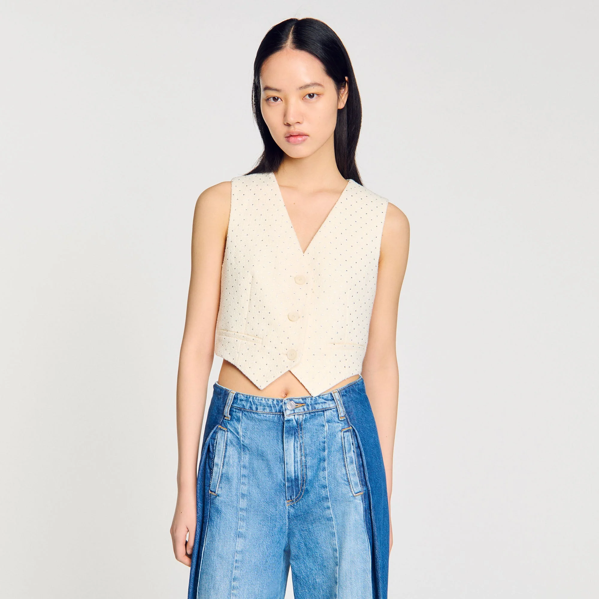 Chaqueta de tweed con strass - Imagen 4