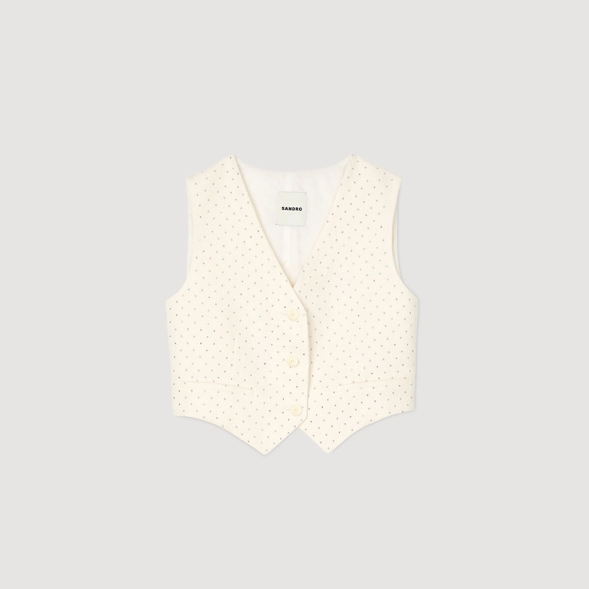 Chaqueta de tweed con strass - Imagen 7