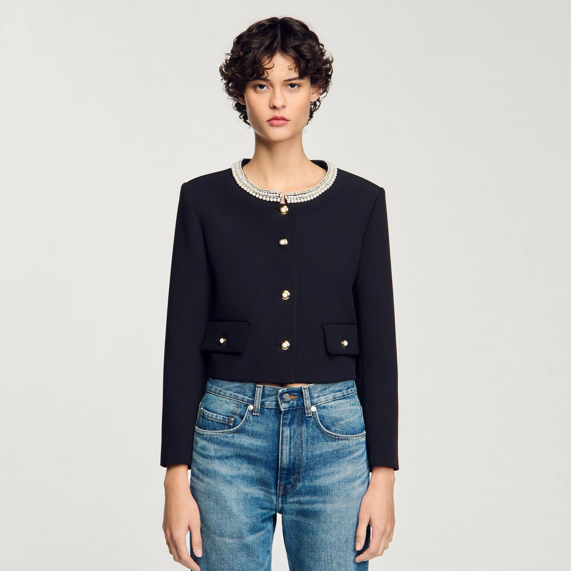 Chaqueta con cuello de pedrería - Imagen 4