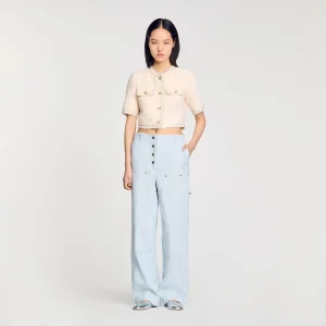 Chaqueta de manga corta de tweed