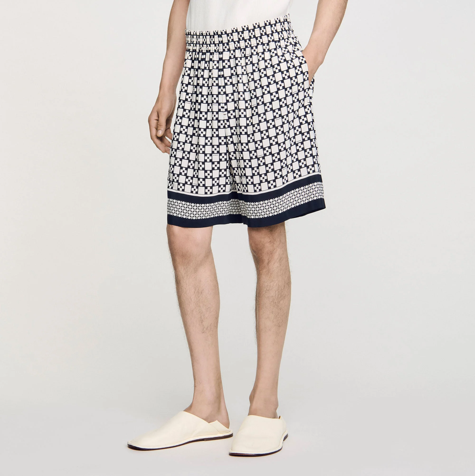 Bermuda fluida motivo Square Cross - Imagen 5