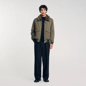 Cazadora con cuello de pelo