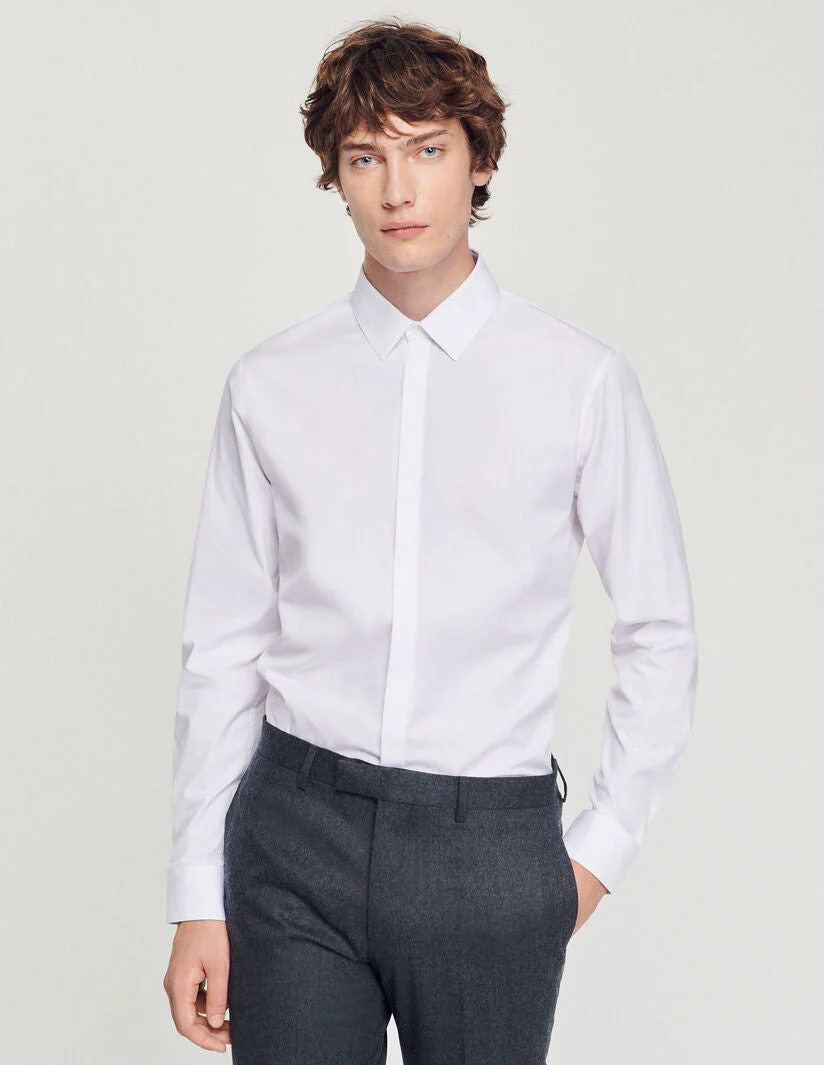 Camisa con tapeta de popelina Hidden - Imagen 3