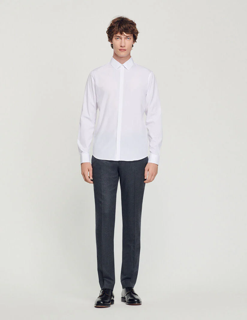 Camisa con tapeta de popelina Hidden