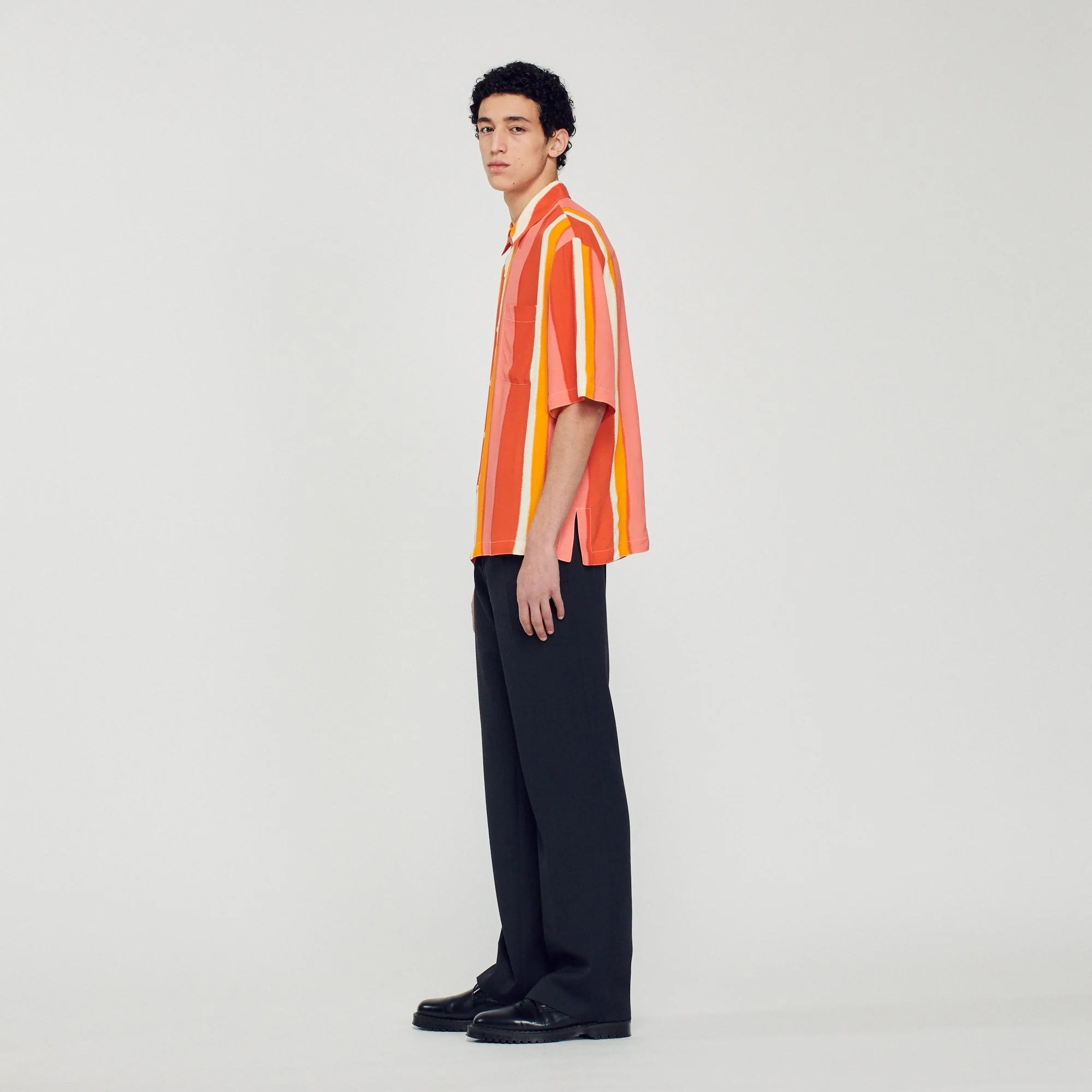 Camisa Manga Corta con Rayas Estampadas - Imagen 6