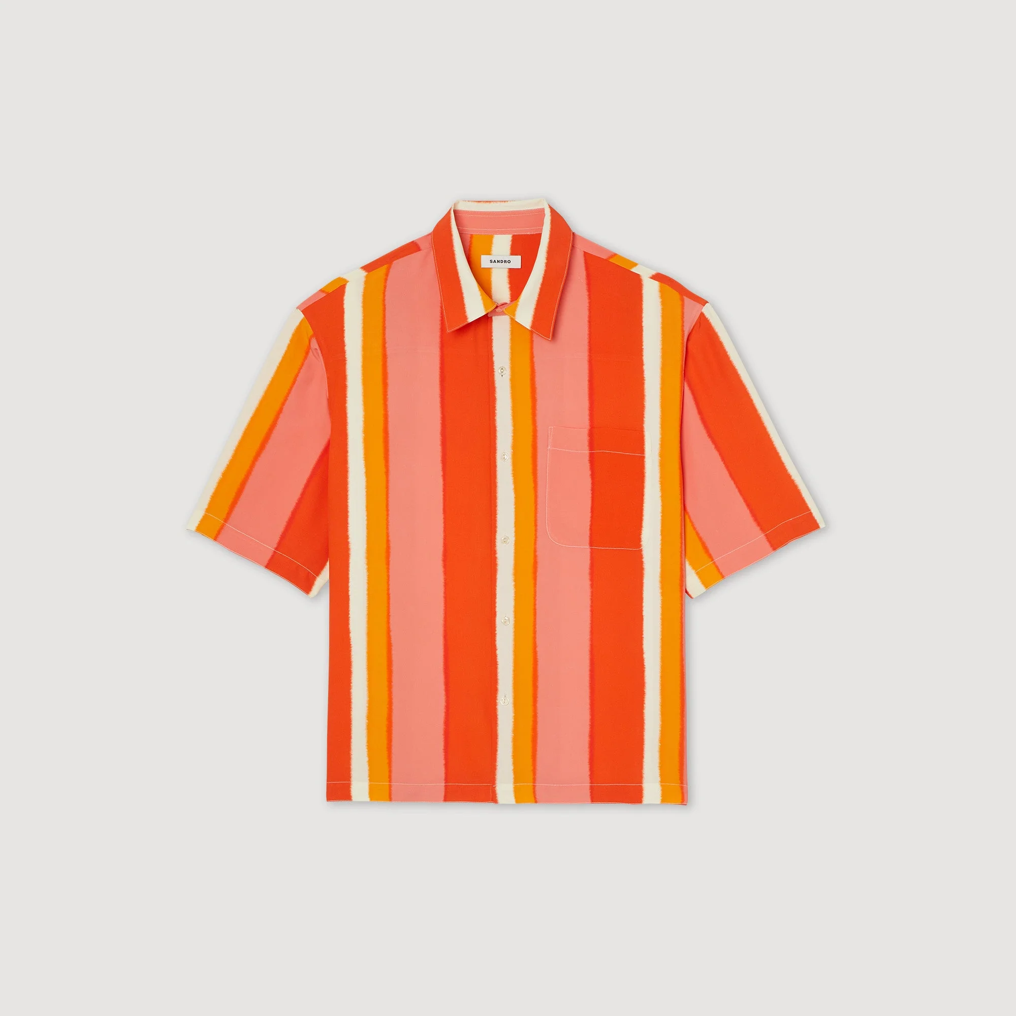 Camisa Manga Corta con Rayas Estampadas - Imagen 7