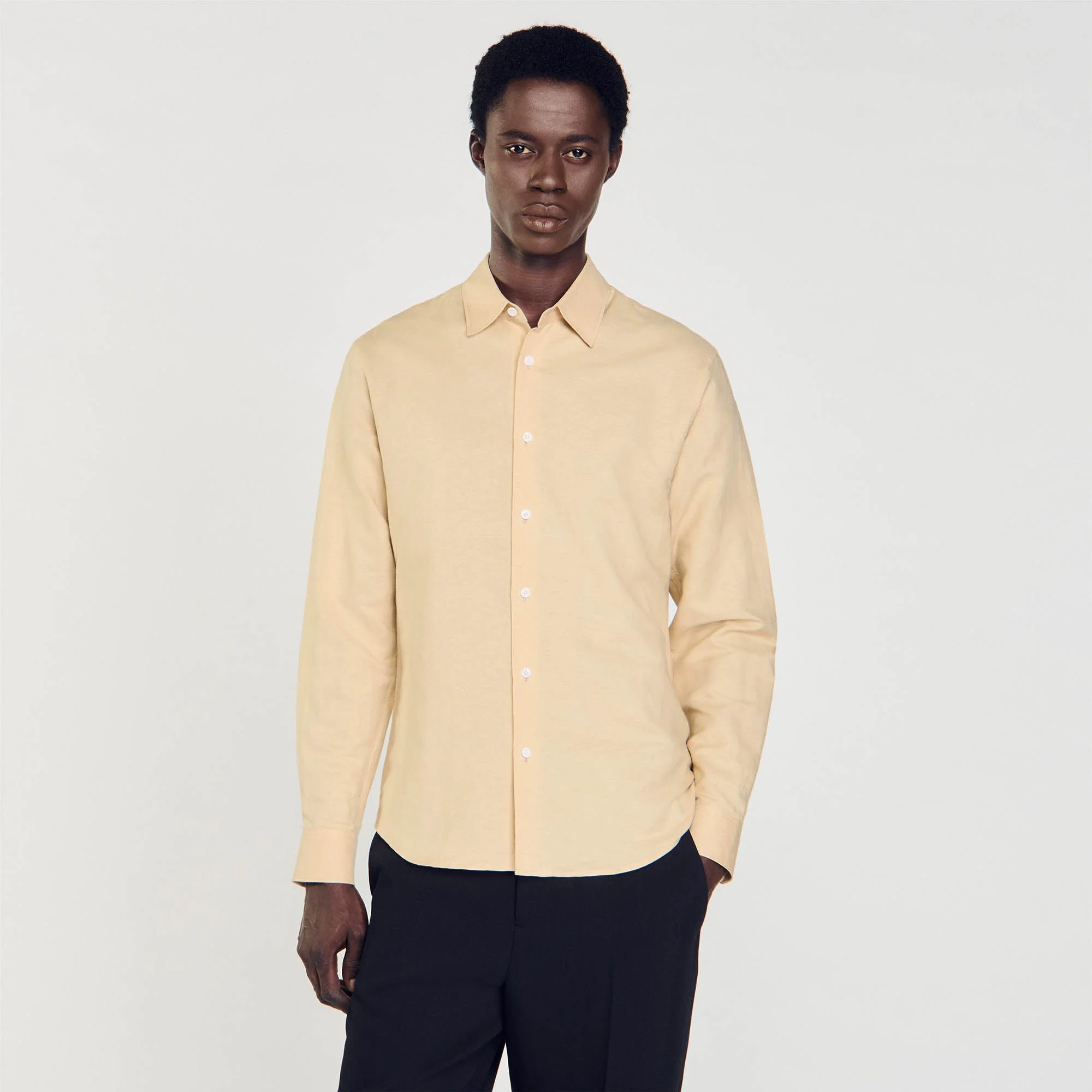 Camisa de algodón y lino - Imagen 5