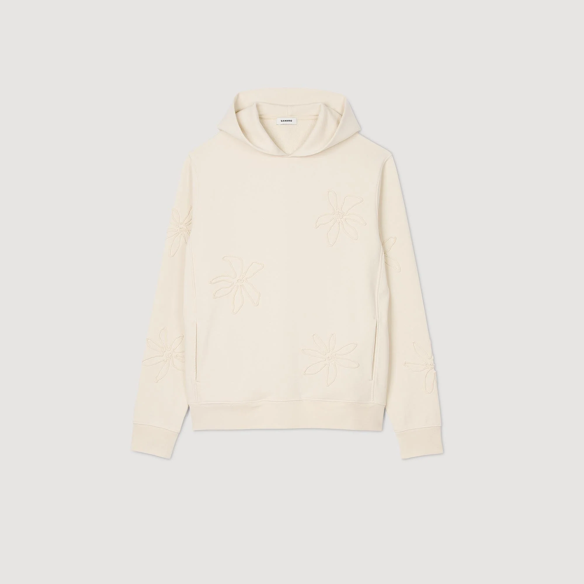 Sudadera con capucha adornada con flores - Imagen 7