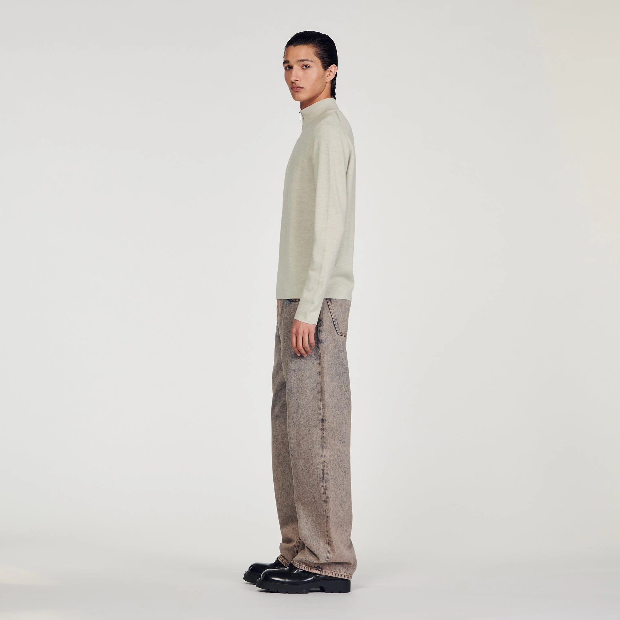 Jersey de lana con cuello con cremallera - Imagen 6