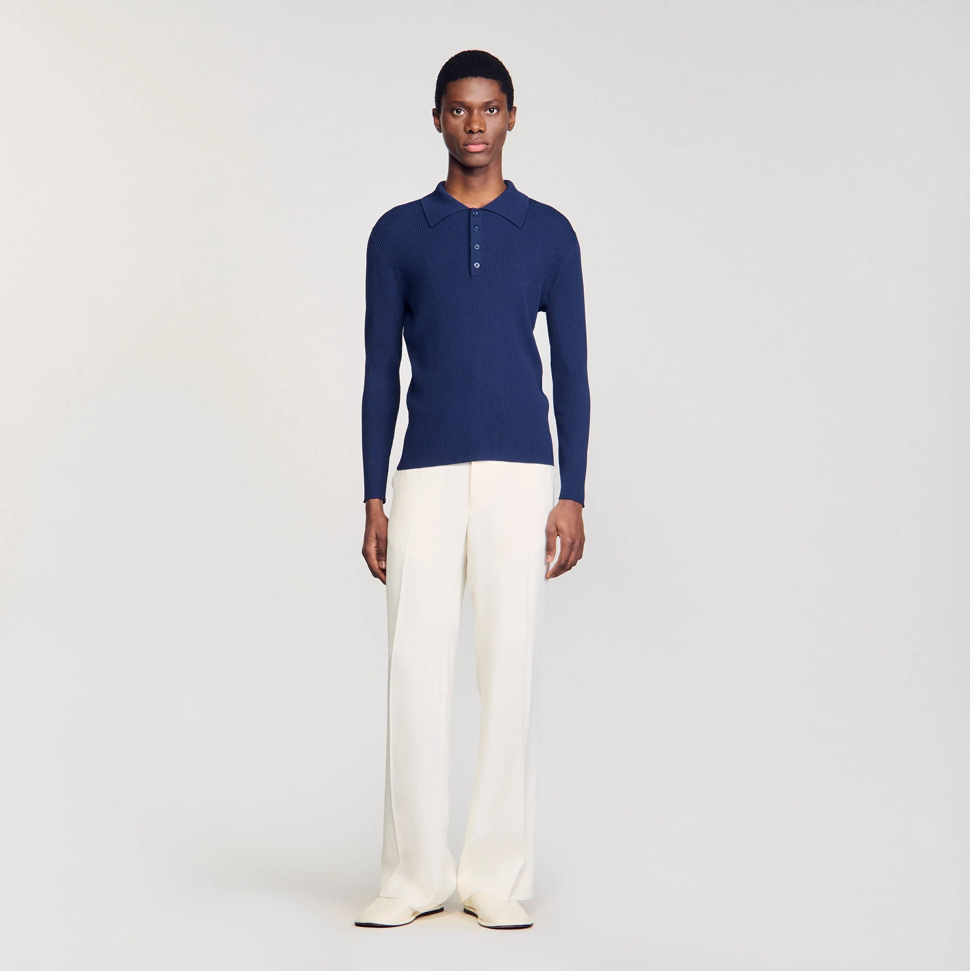 Polo de punto acanalado