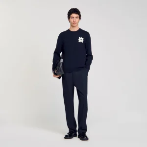 Jersey con detalle de flores