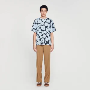 Camiseta de algodón con flores