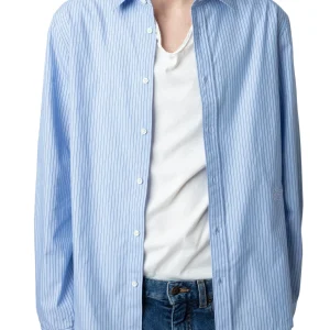 Camisa Stan Popeline Stripe Cielo