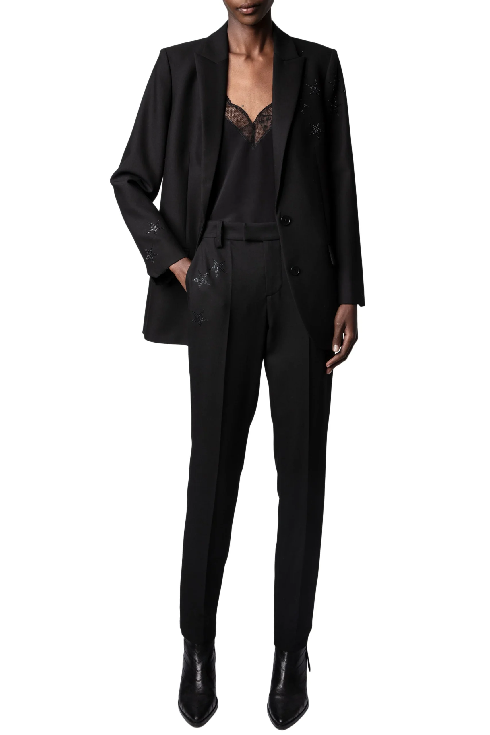 Saco Viva Strass Star Perm Noir