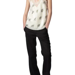 Top Christy Sequins Flowers Masilla