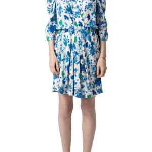 Vestido Ruz Crepe Garden Flowers Ecru
