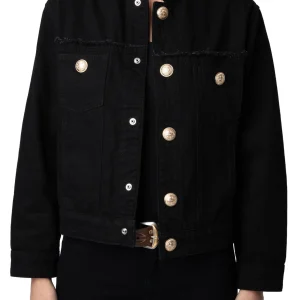 Chamarra Kaely Destroy Denim Eco Negro