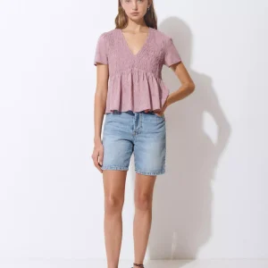 Blusa manga corta smock