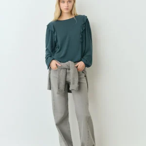 Blusa volantes manga larga