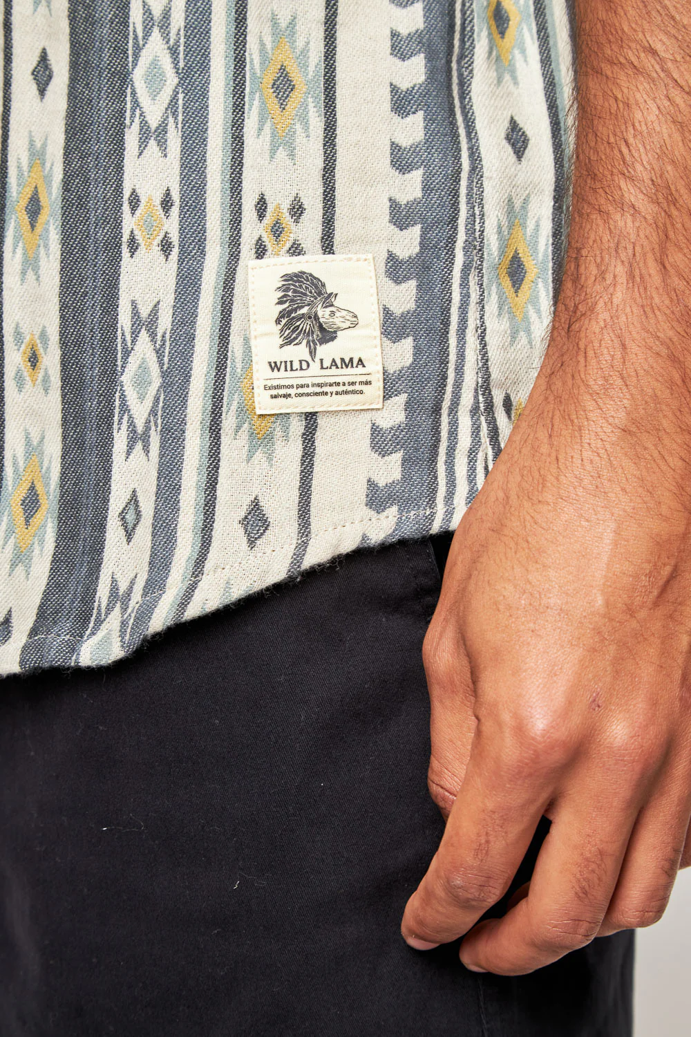 Camisa Kaz Orgánica Print Beige Hombre - Imagen 5