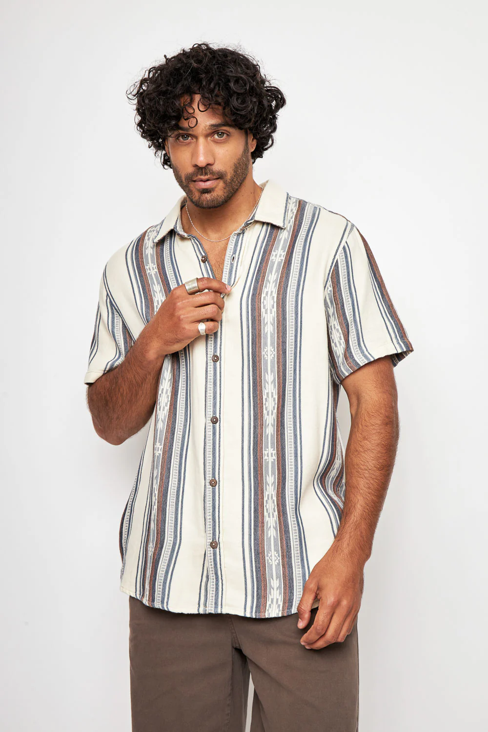 Camisa Kaz Orgánica Print Blanca Hombre - Imagen 4