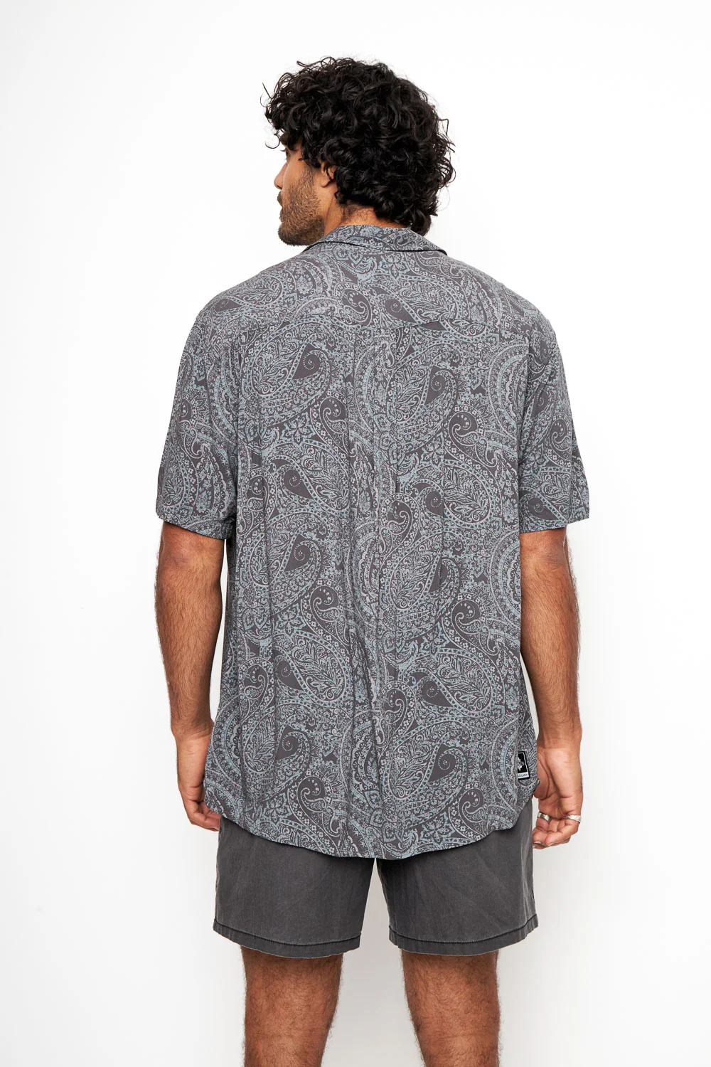 Camisa Mero Paisley Gris Hombre ECOVERO™ - Imagen 5