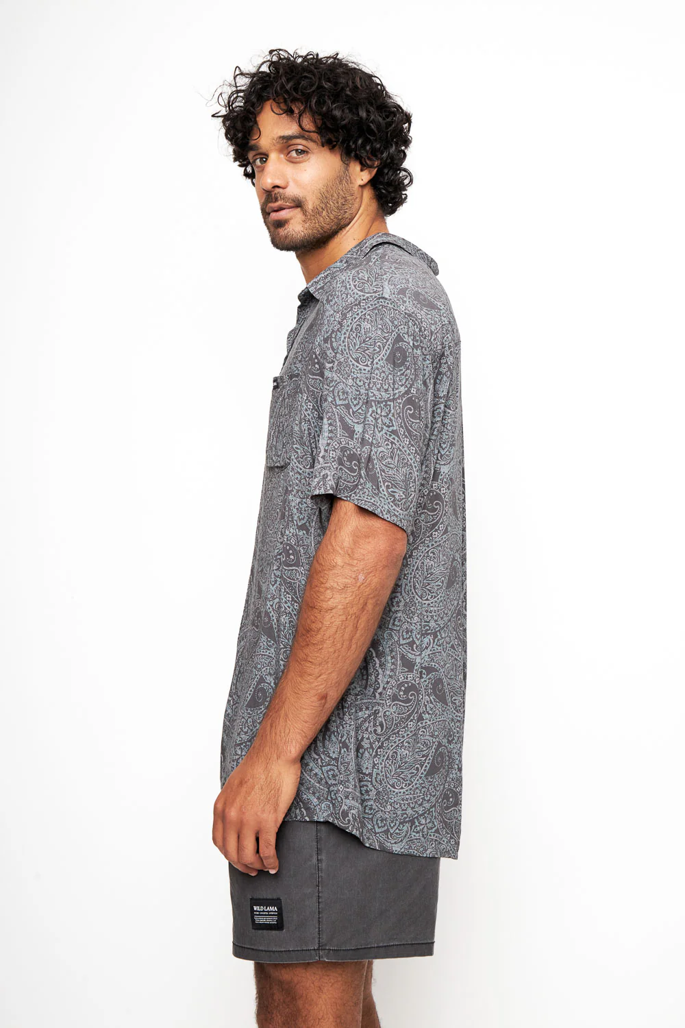 Camisa Mero Paisley Gris Hombre ECOVERO™ - Imagen 4