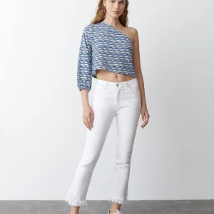 Camiseta asimétrica hilo metal