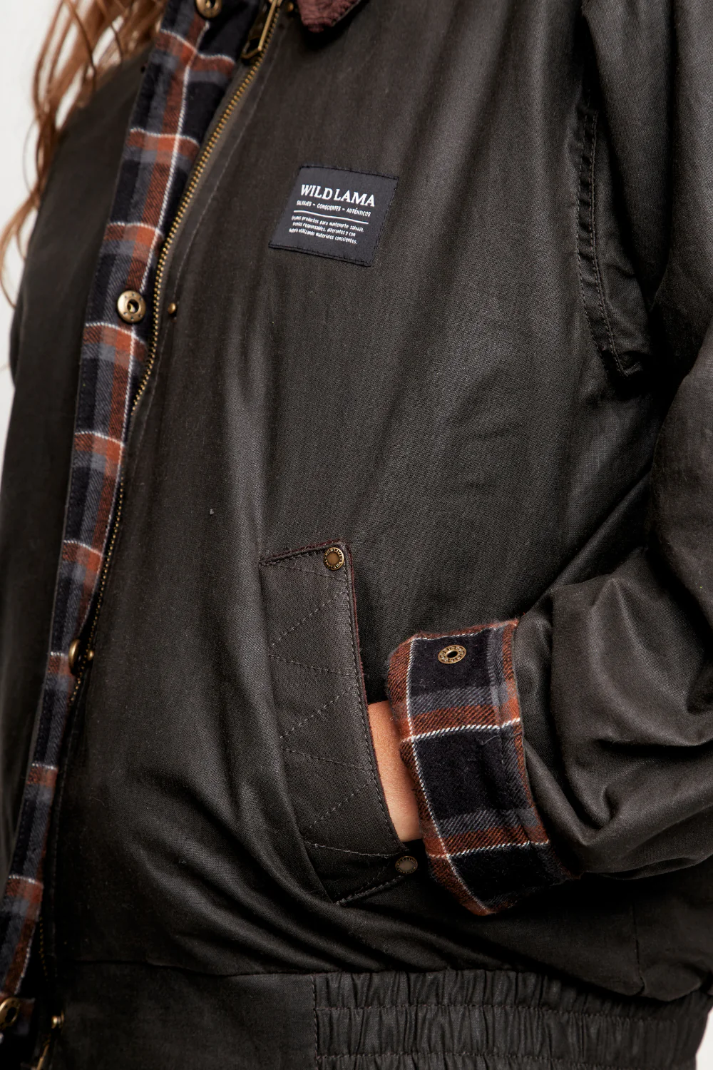 Chaqueta Wax Cala Orgánica Verde Militar Mujer - Imagen 6