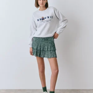 Falda estampada floral bicolor